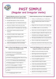 English Worksheet: Past Simple - Regular and Irregular Verbs