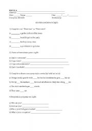 English worksheet: exercice