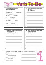 English Worksheet: Verb To be