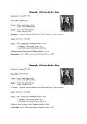 English Worksheet: Biography of MLK