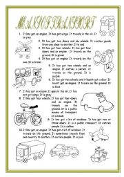 English Worksheet: MEANS OF TRANSPORT