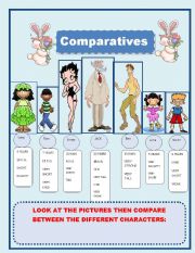 English Worksheet: comparatives