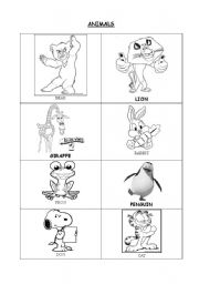 English worksheet: Animals