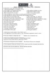 English worksheet: POSSESSIVE S WRITTEN EXERCISES