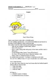 English Worksheet: Dont waste water