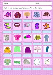 English Worksheet: Clothes and accesories vocabulary