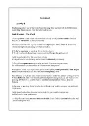 English Worksheet: daddy was a bankrobber 