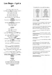 English worksheet: Song: Lou Bega - I got a girl