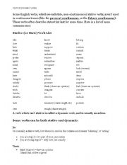 English Worksheet: Stative verbs