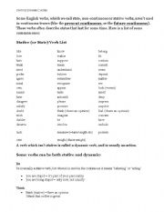 English worksheet: Stative verbs