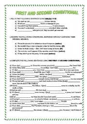 English Worksheet: FIRST AND SECOND CONDITIONALS - KEY INCLUDED