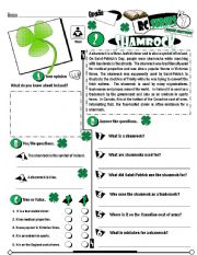 English Worksheet: RC Series_Level 01_Irish Edition_02 Shamrock (Fully Editable + Key)