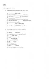 English worksheet: Verb To be