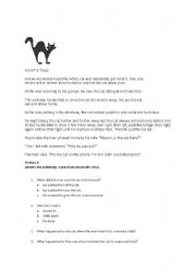 English Worksheet: A cats tale