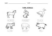 English Worksheet: FARM ANIMALS