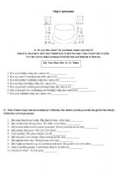 English worksheet: object pronoun 