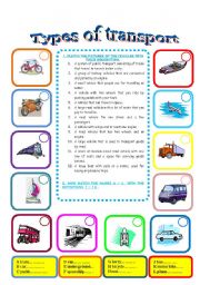 English Worksheet: types of transport