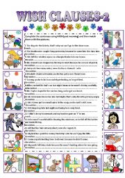 English Worksheet: WISH CLAUSES-2