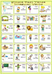 Past Irregular Verbs (2 p. exercise + B&W)