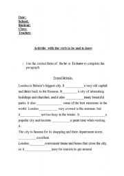 English worksheet: To be x to have