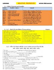 English Worksheet: Relative Pronouns