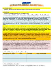 English Worksheet: weird celebrations and festivals