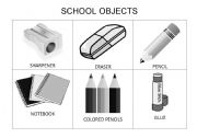 English worksheet: Classroom Objects Pictionary/ 1 of 3