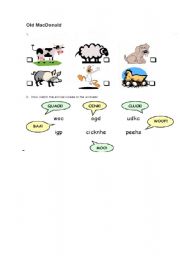 English worksheet: old macdonald