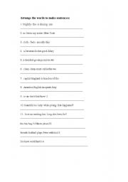 English Worksheet: word order