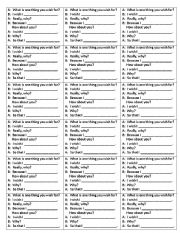 English Worksheet: What is your Wish Dialog Actvity
