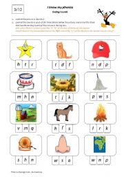 English Worksheet: I Know My Phonics: Ending Sounds 3/12