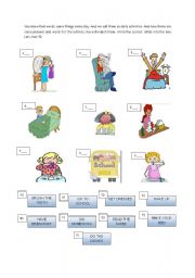 English Worksheet: daily routines activity