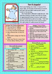 English Worksheet: Pierre the sleepwalker