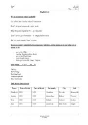 English worksheet: English Test