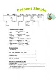 English worksheet: present simple