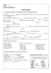 English Worksheet: EXERCISES PRESENT SIMPLE