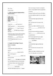 English worksheet: The Fear - Lilly Allen -Simple Present and Present Continuous