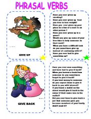 English Worksheet: PHRASAL VERBS