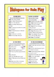 English Worksheet: Dialogues for Role Play