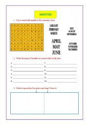 English worksheet: MONTHS