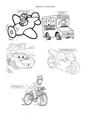 English Worksheet: MEANS OF TRANSPORT