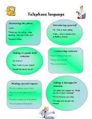 English Worksheet: Telepone language