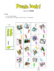 English Worksheet: REGULAR VERBS-  Puzzle book 1-1/2
