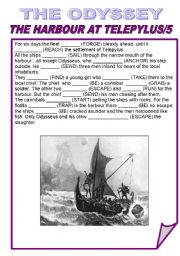 English Worksheet: THE ODYSSEY/THE HARBOUR AT TELEOYLUS/5/SIMPLE PAST