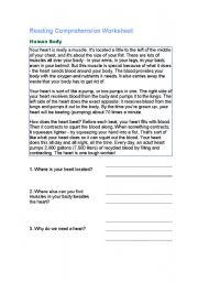 English Worksheet: Reading about Health