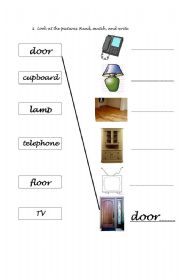 English Worksheet: furniture