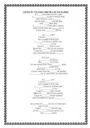 English worksheet: Song-If l were a boy