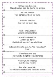 English Worksheet: Bruno Mars - Just the way you are