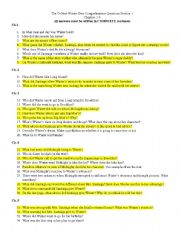 English Worksheet: The Coldest Winter Ever Comprehension Questions