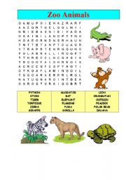 English Worksheet: zoo animals 